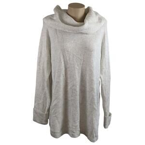 Style & Co Waffle Knit Sweater Cowlneck‎ White 0X Plus Workwear Comfortable Cozy